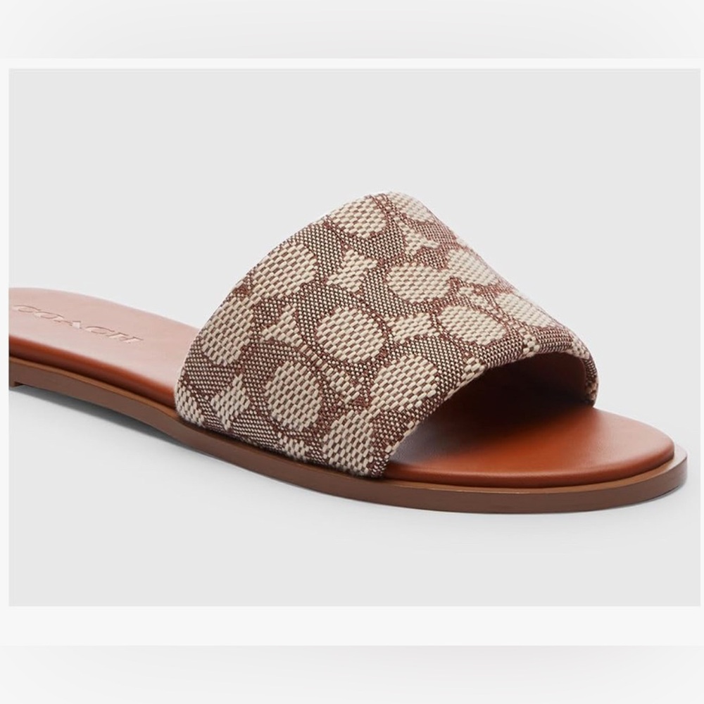Coach Signature Holly Brown Slide Sandals - Picture 2 of 5